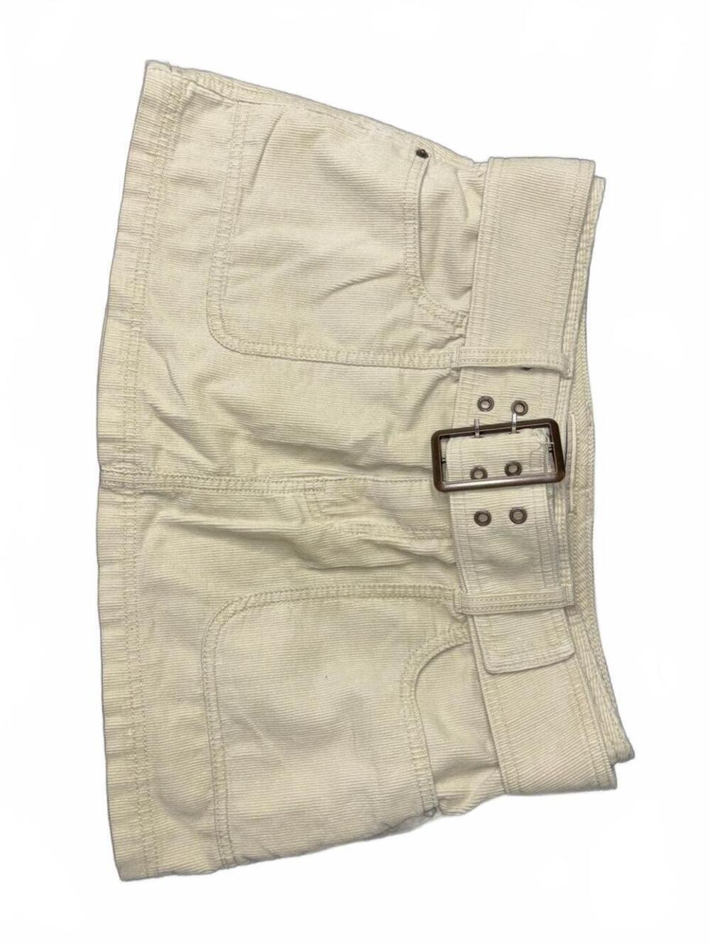 Vintage Abercrombie and Fitch cream corduroy mini skirt with belt